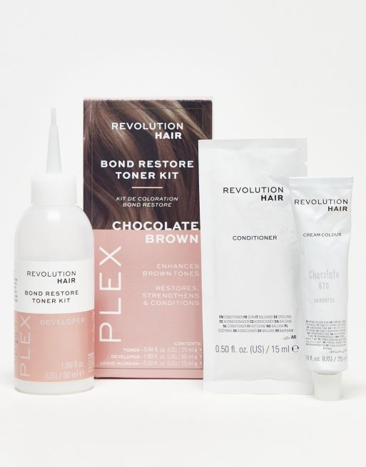 Revolution Haircare – Plex Bond Restore – Wzmacniający zestaw koloryzujący – Chocolate
