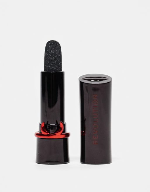 Revolution – Halloween Collection – Saint or Sinner – Czarna szminka z pierścieniem
