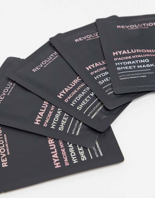 Revolution - Hudpleje Fugtgivende Hyaluronsyre Sheet Mask Sæt x5 - NOC