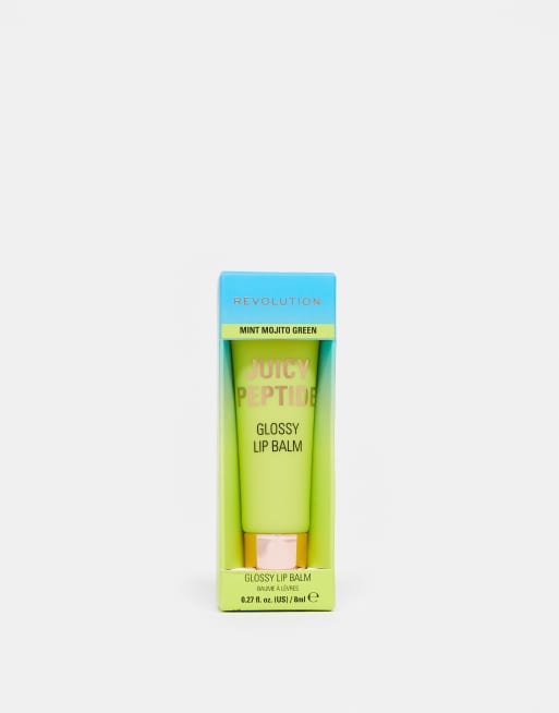 Revolution Juicy Peptide Lip Balm in Mint Mojito Green