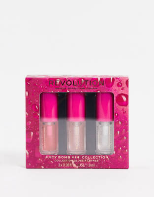 Revolution Juicy Pout Mini Lip Gloss Set Of 3 Asos