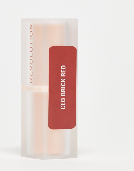 Revolution Lip Allure Soft Satin Lipstick CEO Brick Red, 4 of 4