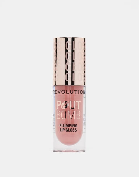 Revolution – Pout Bomb – Optisch aufpolsternder Lipgloss in Doll Warm Nude - view 1