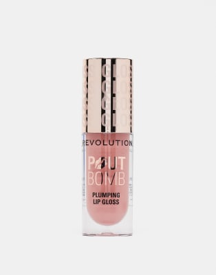 Revolution Pout Bomb Plumping Gloss Doll Warm Nude-pink