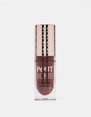 Revolution Pout Bomb Plumping Gloss Espresso Cool Nude-pink