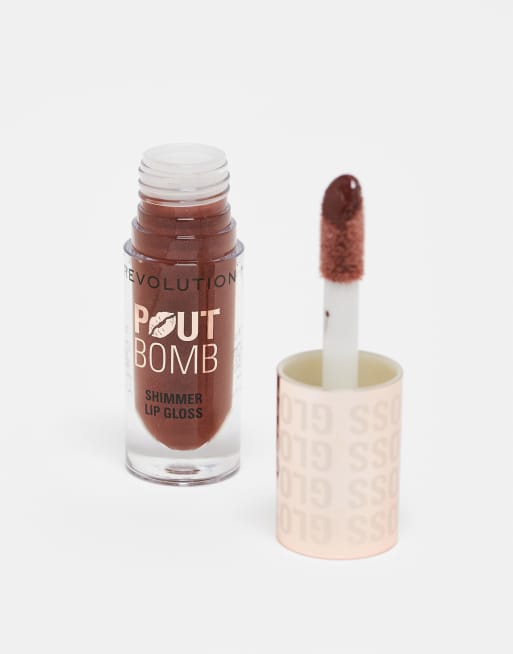 Revolution Pout Bomb Shimmer Gloss Chocolate Sparkle, 3 of 4