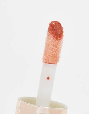 Revolution Pout Bomb Shimmer Gloss Nude Glow-brown