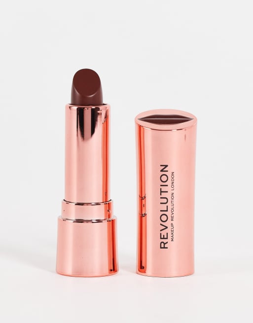Revolution – Satin Kiss Lipstick – Satynowa pomadka do ust – Brown Sugar