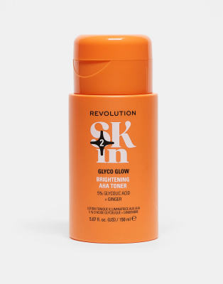Revolution Skin - Glyco Glow - Aufhellender Toner mit natürlichen Fruchtsäuren sowie 5% Glykolsäure und Ingwer: 150 ml-K...