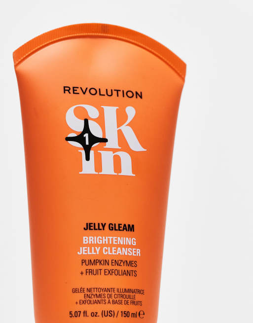 Revolution Skin - Jelly Gleam - Gel detergente illuminante con AHA naturali della frutta 150 ml, 4 di 4
