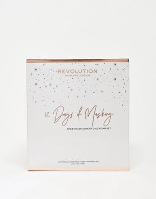 Revolution Skincare 12 Days of Masking: Sheet Mask Advent Calendar Gift Set (Save 40%) | ASOS