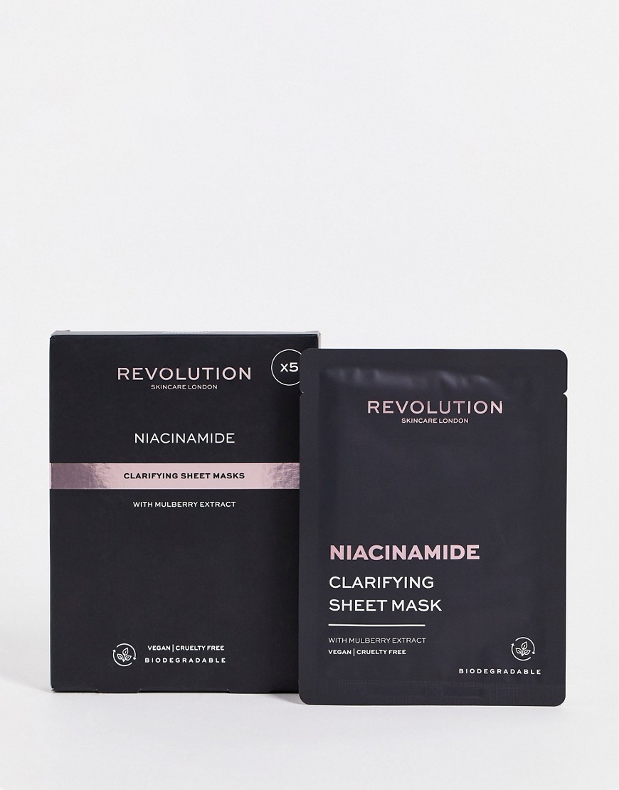 Revolution Skincare Biodegradable Clarifying Niacinamide Sheet Mask-No color