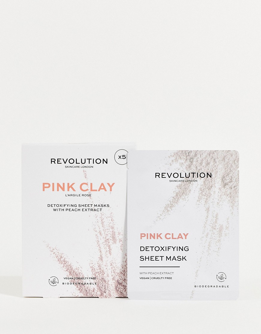 Revolution Skincare Detoxifying Pink Clay Sheet Mask Set - NOC-No color