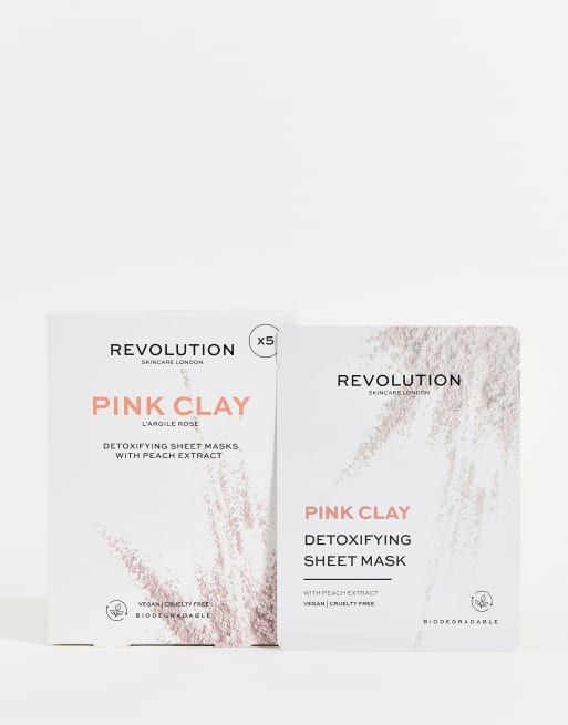 Revolution Skincare Detoxifying Pink Clay Sheet Mask Set Noc Asos