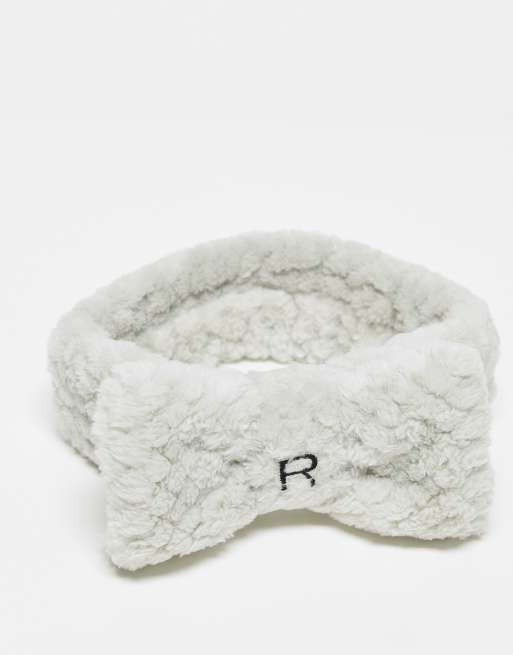 Revolution Skincare - Hoofdband met strik in grijs, 3 van 4