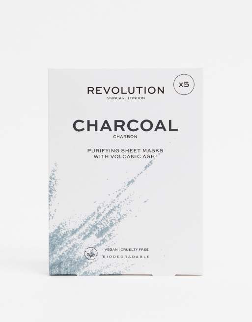 Revolution Skincare Juego de Mascarillas de Carbón Purificante x5 - NOC