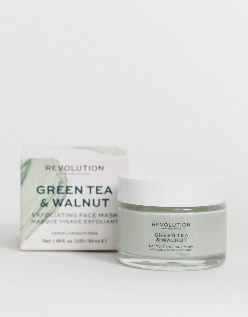 Revolution Skincare - Maschera viso esfoliante con tè verde e noce-Multicolore