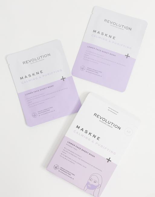 Revolution Skincare Maskcare Maskne Calming & Purifying Lower Face Sheet Mask, 2 of 4