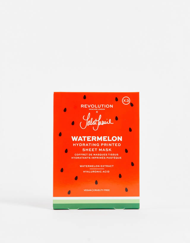 Revolution Skincare x Jake Jamie Watermelon Printed Hydrating Sheet Mask Set