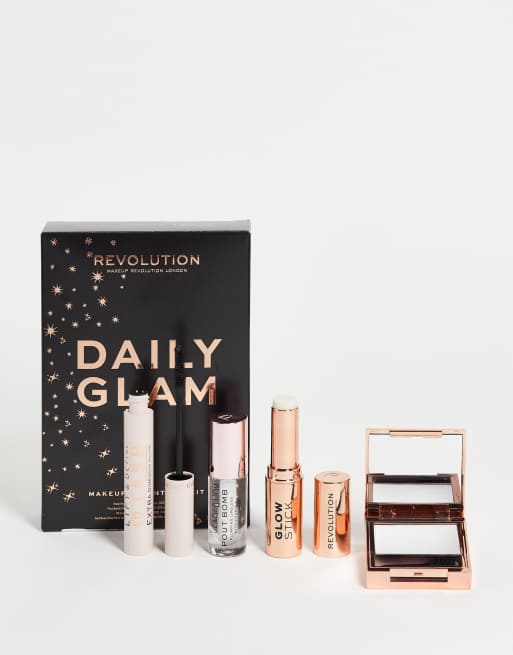 Revolution x ASOS – Daily Glam – Zestaw produktów do makijażu 