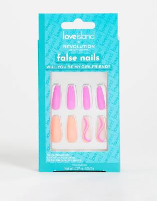 Revolution Revolution x Love Island False Nails - Will you Be My GF?-Multi