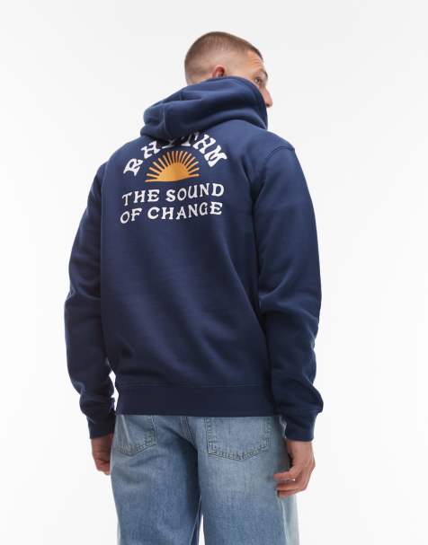Rhythm - Awake - Felpa color blu navy con cappuccio e stampa sul retro - view 1