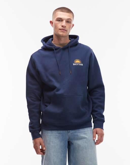 Rhythm - Awake - Hoodie met print op de achterkant in marineblauw, 3 van 5