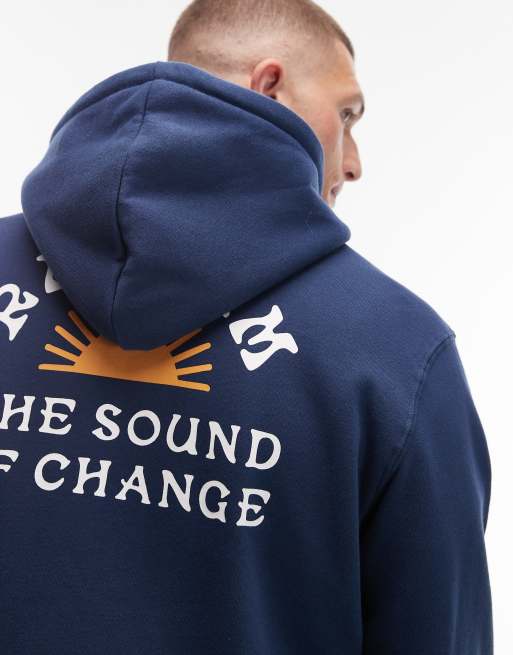 Rhythm - Awake - Hoodie met print op de achterkant in marineblauw, 5 van 5