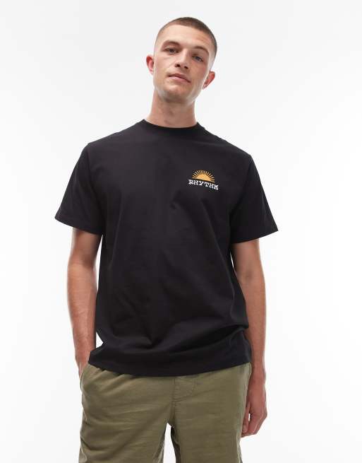 Rhythm Awake t-shirt with back print in black, 3 of 5