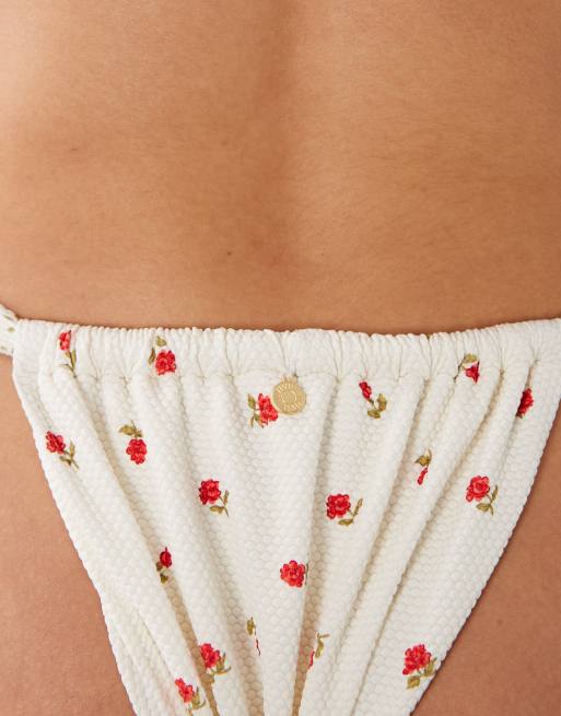 Rhythm - Bas de bikini échancré à petites fleurs - Crème, 4 de 4