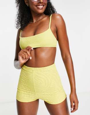 Rhythm Rhythm Bengal rib crop top in yellow
