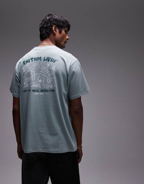 Rhythm – Blå, kortärmad t-shirt med "freedom"-tryck - view 1