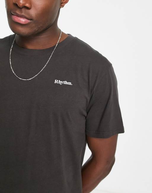 Rhythm classic brand beach summer T-shirt in black | ASOS