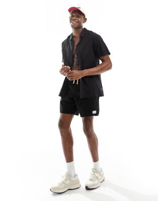 Rhythm Rhythm classic linen beach co-ord shirt in black
