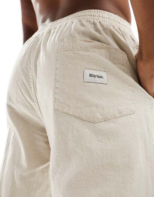 Rhythm classic linen beach jam trousers in bone, 5 of 5
