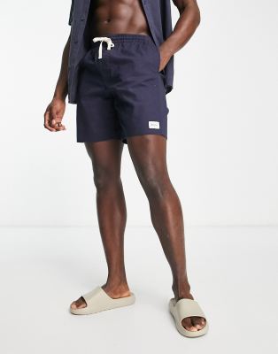 Rhythm Rhythm classic linen beach short co-ord in navy blue