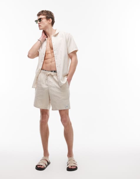 Rhythm classic linen jam short in cream