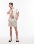 [Rhythm] Rhythm classic linen jam shorts in cream-White W28 Cream