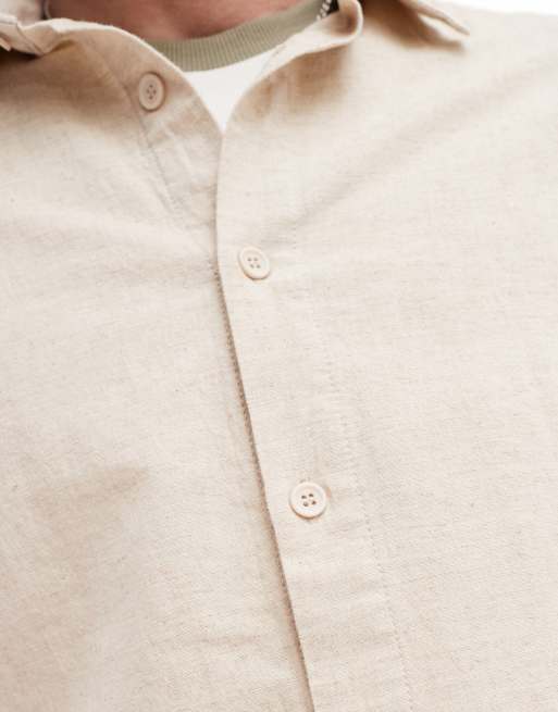 Rhythm classic linen long sleeve beach shirt in sand, 3 of 4