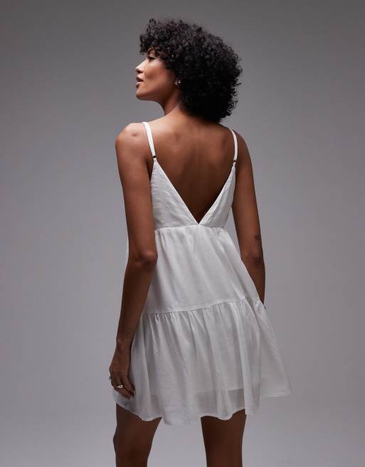 Rhythm classic tiered mini beach dress in white | ASOS