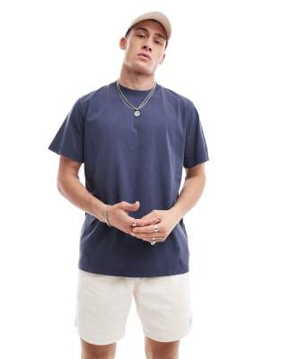 Rhythm Rhythm classic vintage t-shirt in worn navy