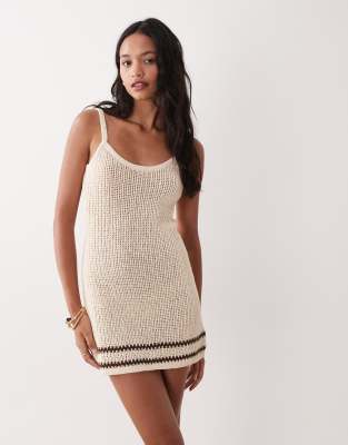 Rhythm coast knit mini dress in cream-Neutral