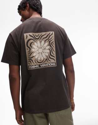 Rhythm Rhythm cosmic vibrations short sleeve t shirt in brown