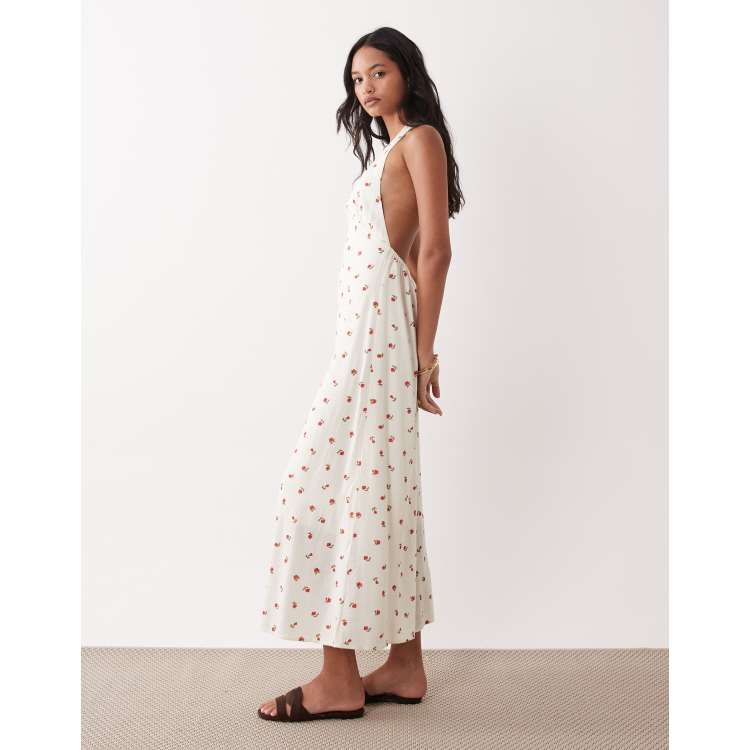 halter neck long summer dress Boho Halter Maxi Dress with Open Back main image 0