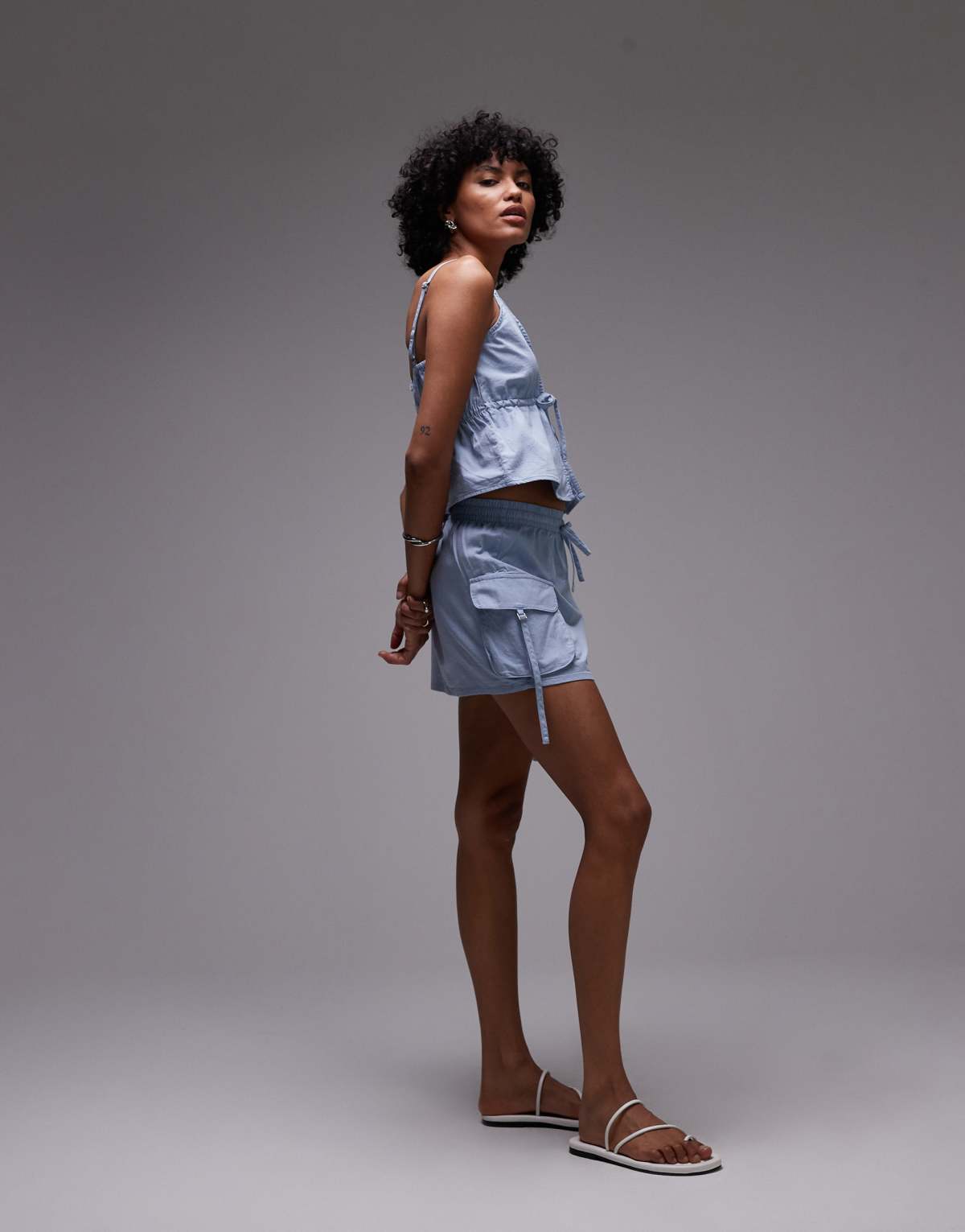 Rhythm dolly cargo mini skirt in blue