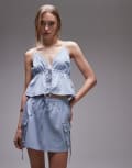 [Rhythm] Rhythm Dolly ruffle tie front top in blue 6 Blue