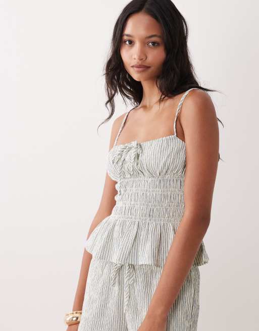 Rhythm driftwood cami top in light green stripe, 2 of 4