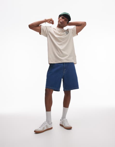 Rhythm essential denim shorts in blue - view 1