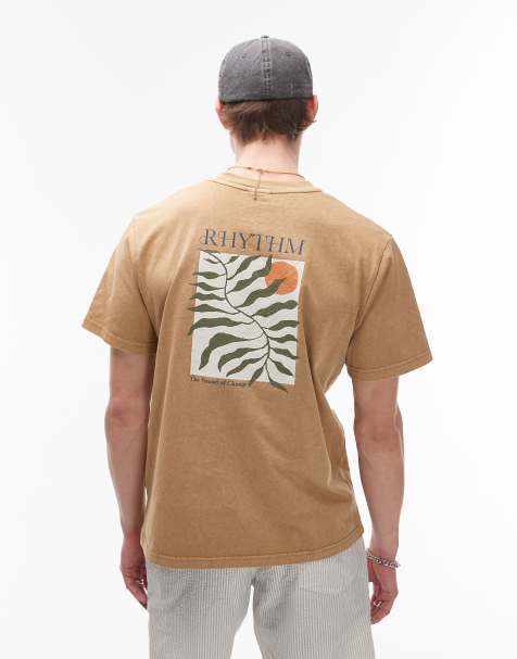 Rhythm fern vintage short sleeve t shirt in tan