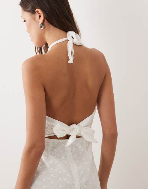 Rhythm – Gigi – Neckholder-Minikleid in Weiß, 4 von 4
